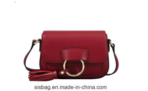 Fashionable Red Color Saddle Bag Designer PU Cross Body Bag